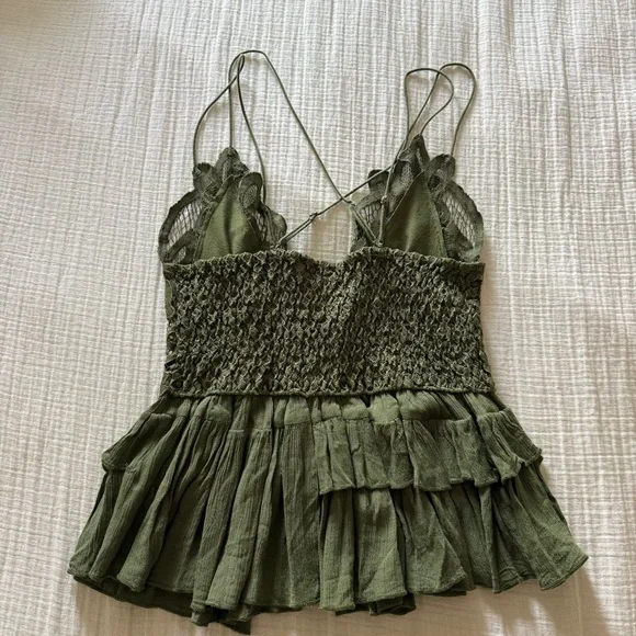 Free People Adella Cami in Olive Sparrow - Picture 7 of 7